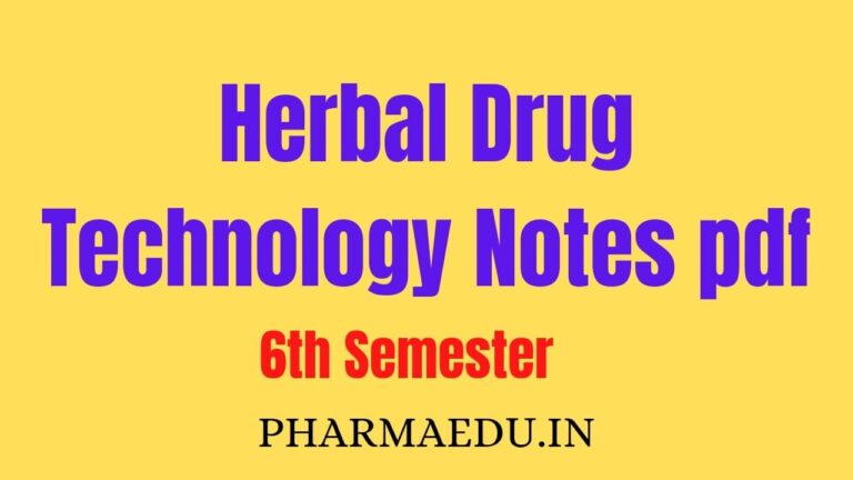 herbal drug technology notes pdf