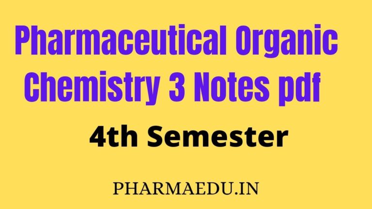 pharmaceutical organic chemistry 3 notes pdf