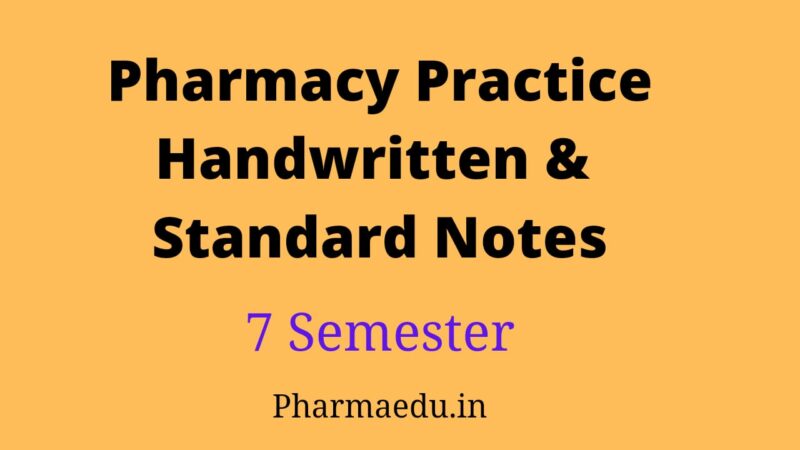 B Pharm 7th Semester Pharmacy Practice Notes Download - Pharma Edu