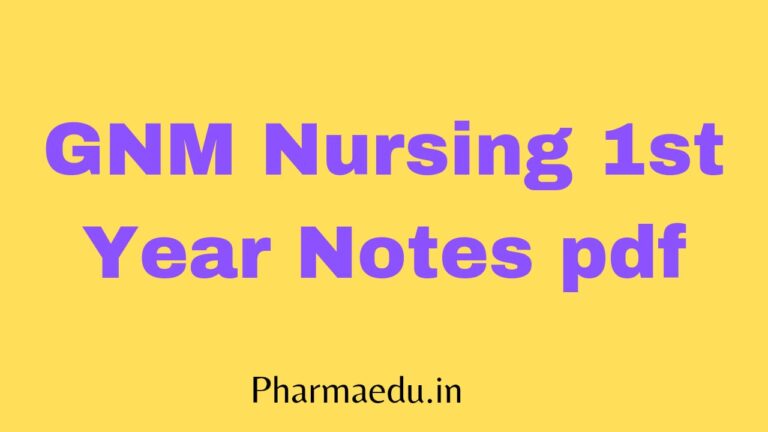 gnm nursing 1st year notes pdf