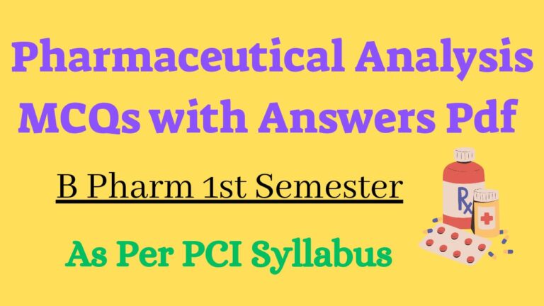 pharmaceutical analysis mcqs with answers